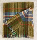 Vintage Checked Tartan Highland Home Industries 100 % Wool Rug Throw #VF