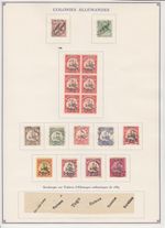Dt. Colonies - Lot of 17 FOURNIER Forgeries on Album Page & Overprint !!