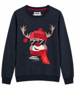 Jack & Jones Let It Snow Christmas Jumper Sweatshirt Mens XL Navy Marl Festive