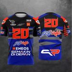 Fabio Quartararo No. 20 Yamaha Team MotoGP Racing "El Diablo" T Shirt -Brand New