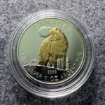 2011 Canada Timber Wolf 1oz Silver Coin Gilded 24ct Gold .9999 BU