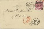 P109/32 GREAT BRITAIN CHANNEL ISLANDS 1870 3d JERSEY TO FRANCE COVER