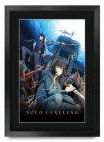 Solo Leveling Japanese Anime Gifts Printed Framed Autograph Poster for TV Fans