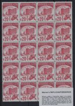 Sheet FORGERY - Werner's REPLICA - RYUKYU ISLANDS 1969, $20.00 Car, Revenue, R29