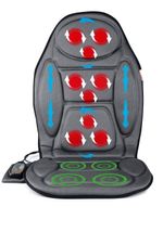 Medivon Back Heated Massager Vibration Soft Car Seat Cover Cosy Chair Mat Grey