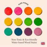 Wood Dye Stain Set of 12 Rainbow Colours - Water-Based, Eco Friendly, Non-toxic