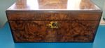 Antique Victorian Burr Walnut and Brass-bound Writing Slope with inkwells