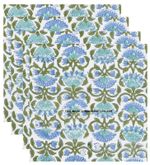 Set of 48 vintage Indian block hand printed cotton napkins - boho Floral fabric