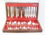58 Piece Canteen Cutlery Vintage Silver Plate Community Beaded Set 8 Settings