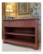 Hall Console Or Bookshelf With Drawers In Etruscan Red By Farrow And Ball