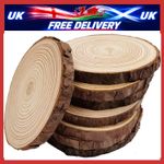 Unfinished Natural with Tree Bark Wood Slices 8 Pcs 14-15 cm 8