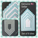 Metal Cutting Die - BANNER - 8 Piece Set - Bunting - Nesting Die Set