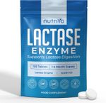 Nutrivo Lactase Tablets | High Strength Lactose Intolerance Tablets 12,500 FCC |