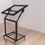 12U Mobile DJ Deck Stand Turntable Mixer Laptop DJ Equipment Desk Table Black