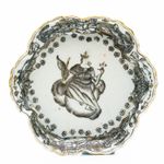 Chinese Qianlong Porcelain Tea Stand Goddess Greek Hera Grisaille Gilt Qing 18C