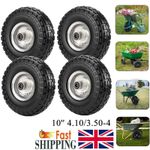 10" Puncture Proof Tyres Solid Heavy Duty Sack Truck Rubber Trolley Cart Wheels
