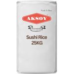 25kg Sushi Rice | Japanese Style Short Grain | Sticky Rice | Premium | Aksoy