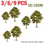 3/6/9PCS 10-15cm HO/OO Scale Autumn Tree Miniatures Garden Scenery Tree Model
