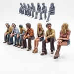 x7 1970's Seated Figures  ( TT HO OO O Scale - Gauge)  Sitting 1960s 1980s