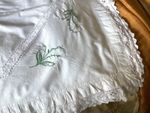 Vintage Embroidered White Cotton Top Sheet 150Wx214cms