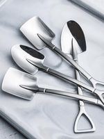 4 Shovel Teaspoon Set – Stainless Steel Spoons for Coffee, Dessert, Ice Cream