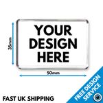 50 x 35mm Custom Printed Magnet • Personalised Fridge Magnets Medium Size Print 