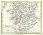 Scotland by Sidney Hall fine map detail engraved with hand colour c1831