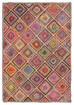 Kashbah Diamond  Bohemian Braided Jute Rug