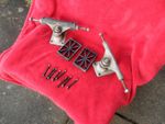 VINTAGE 1980's SKATEBOARD TRUCKS 6" Hanger with risers & cooper & new deck bolts