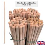 Long Wooden Broom Handle Mop Snow Shovel 4Ft 120cm Outdoor Yard Stick 25 Pack