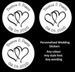 WEDDING STICKERS sweet cones favours, love is sweet personalised name .