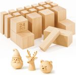 Basswood Carving Blocks 24Pcs - Unfinished Wood for DIY Whittling & Crafts