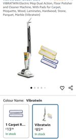 VIBRATWIN Electric Mop Dual Action, Floor Polisher and Cleaner Machine