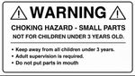 Warning Chocking Hazard Sticker 100 Pack Self Adhesive Labels for Safety Plastic