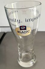 Kronenbourg 1664 Blanc White Beer Half Pint 10oz Embossed Glass Crown Marked