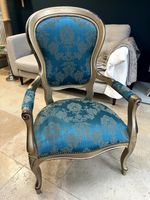 Louis XV Style French Fauteuil Armchair  (Reupholstered) Statement Accent Chair
