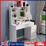 Dressing Table With 6 Drawers LED Mirror Set Makeup Desk Vanity Table Znduuyshvl