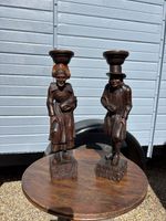 Pair Of Beautiful Mahogany Breton  Candle Stick Holders