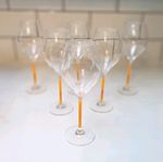 Veuve Clicquot Orange Stem Champagne Glasses Set of 6 Boxed Brand New