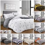Luxury Reversible Duvet Cover Quilt Covers Bedding Set Single Double King Size