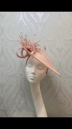 Elegant Blush Pink Floral Headpiece With A Looped Ribbon Bow