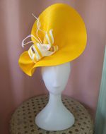yellow lemon and white ribbon fascinator bespoke ..