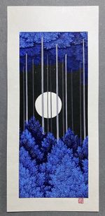 Teruhide Kato Woodblock Print “Blue moon”