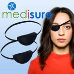 2 x EYE PATCHES Adult Medical Optometry Black Eyeshade Pad Cover Lazy/Amblyopia