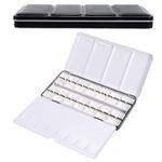 Empty Watercolor Palette, Metal Watercolor Tin with 28pcs Full Pans, Black