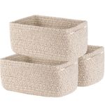 3 Pack Woven Rope Storage Baskets Small Organizers for Books & Toys Home Decor