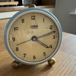 Vintage Wehrle Piccolo Small Alarm clock German Made Blue