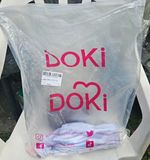 DokiDoki Anime Cosplay Costume Size 18 White/Blue/Gold Dress Wig Set