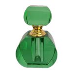 Art-Deco Green Glass Perfume Bottle w/ Screw Lid 4" 512g VGC