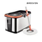 Spin Mop and Stainless Steel Bucket Set Mop and Buckets Sets with 2 Pads 360°